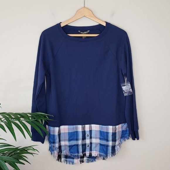 NWT Evereve Peyton Jensen | Tomboy Plaid Pullover Size XS - Picture 1 of 4